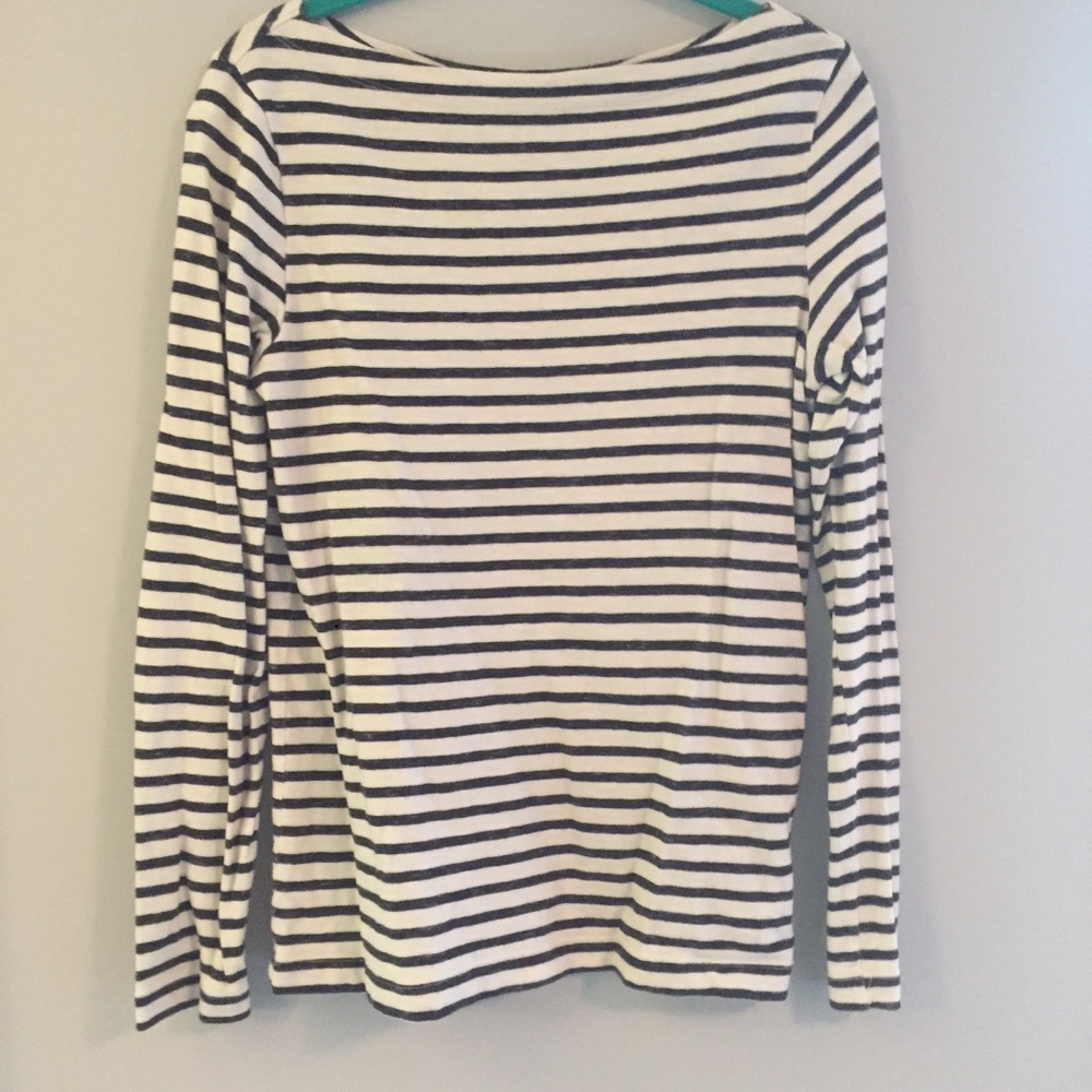 Gap T-Shirt Women's Small 3/4 Sleeve White w/ Black Stripes